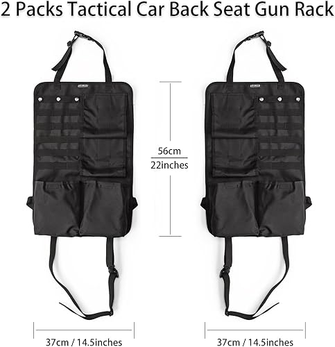 Miniatura 3 de JIPIMON 2 soportes para pistolas automotrices con bolsillos de almacenamiento, soporte para pistola de camión para accesorios de caza, rifle y
