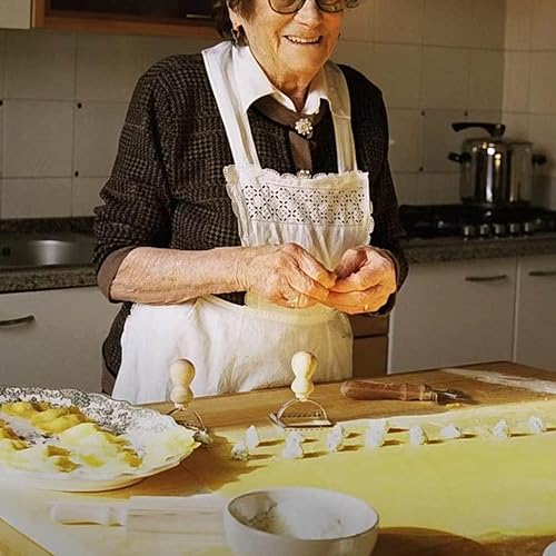 Miniatura 5 de Cortador de sellos para ravioles, molde con mango de madera y borde estriado, accesorio de cocina para prensa de pasta para perogis y raviolis (1