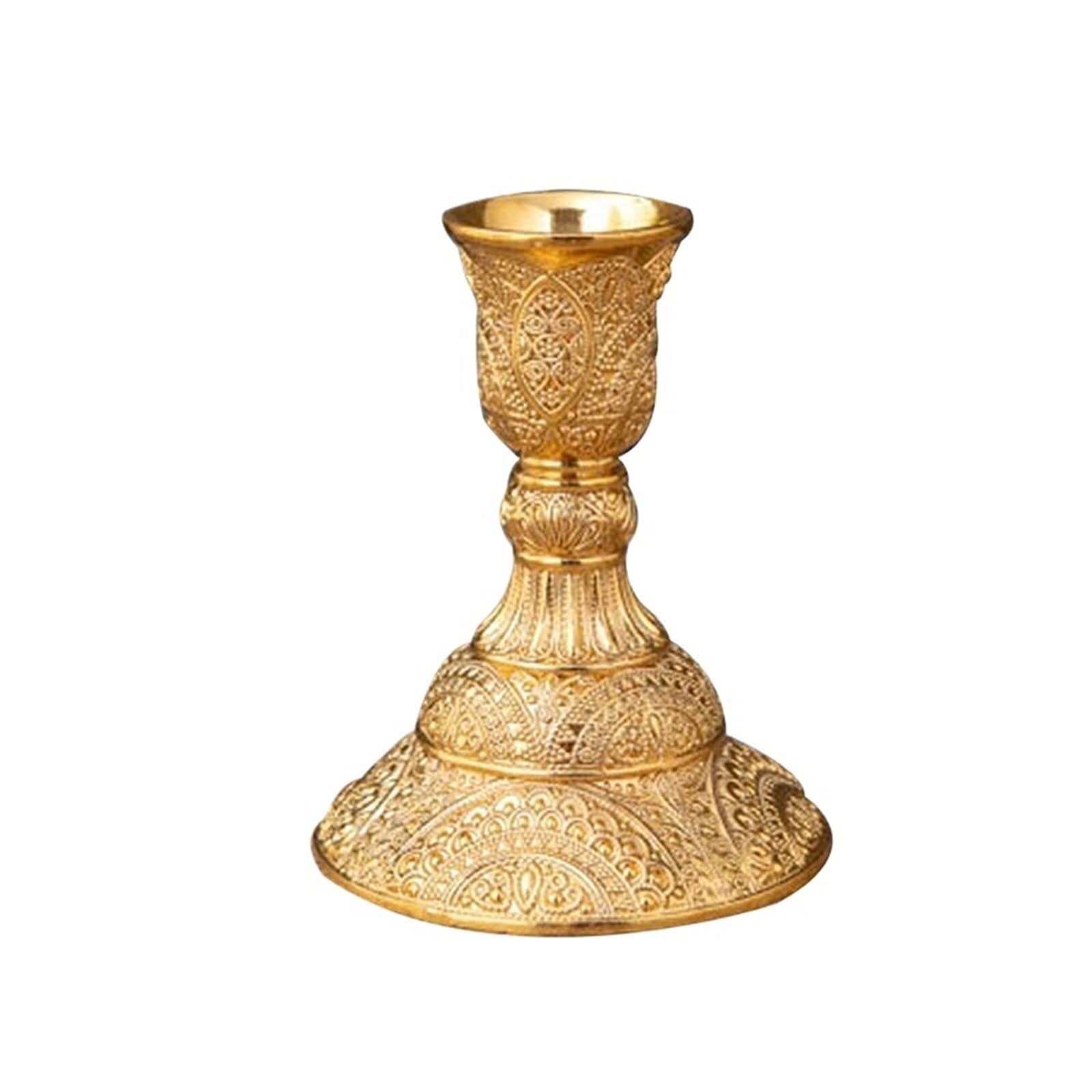 2Pcs Candle Holder Wedding Stand Candlesticks Antiques Table Home Decoration For Desktop Decoration(Gold,8x8x10cm)