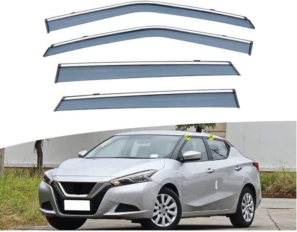 FengXH 4Pcs Smoke Tint Car Window Deflectors for Nissan Bluebird 2015-2021
