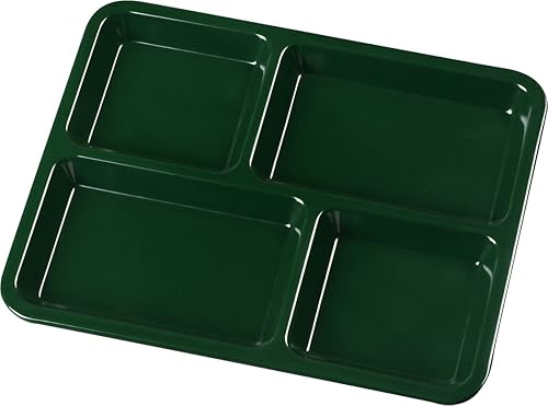 Miniatura 7 de Carlisle FoodService Products Bandeja de café  comida rápida con 4 compartimentos para mano derecha, 8.5 x 11 pulgadas, verde bosque (paquete de 12)