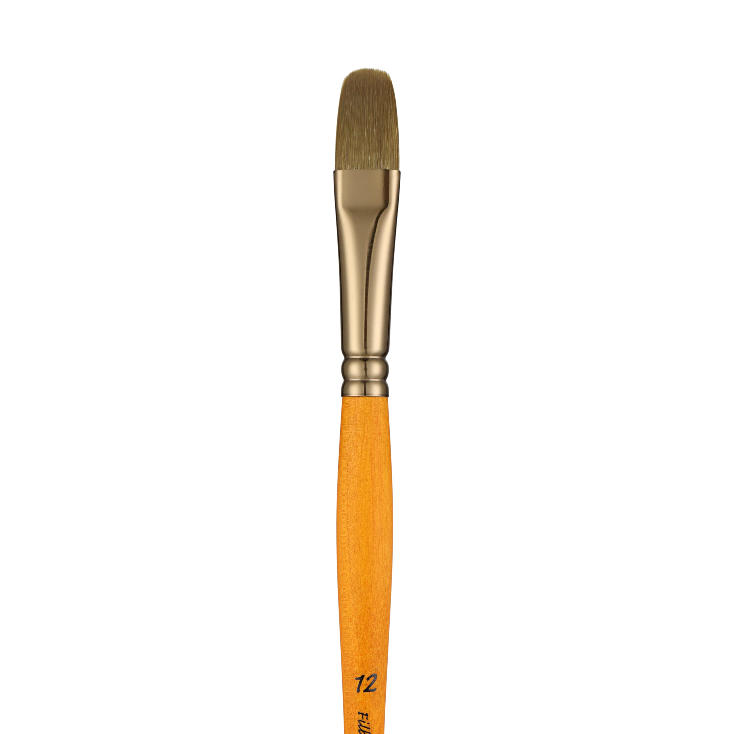 Pan Art Synthetic Filbert Brush No. 12 - Acrylic Painting - 1 Piece, Orange, Nr. 12 - Image 2
