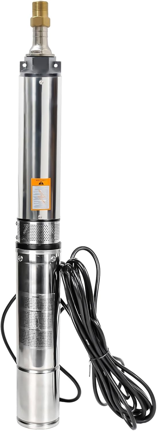 iMeshbean® Submersible Deep Well Pump,2 HP, 220V Submersible Water Pump with 100FT Power Cord, Heavy Duty,37GPM, 427FT Max Head