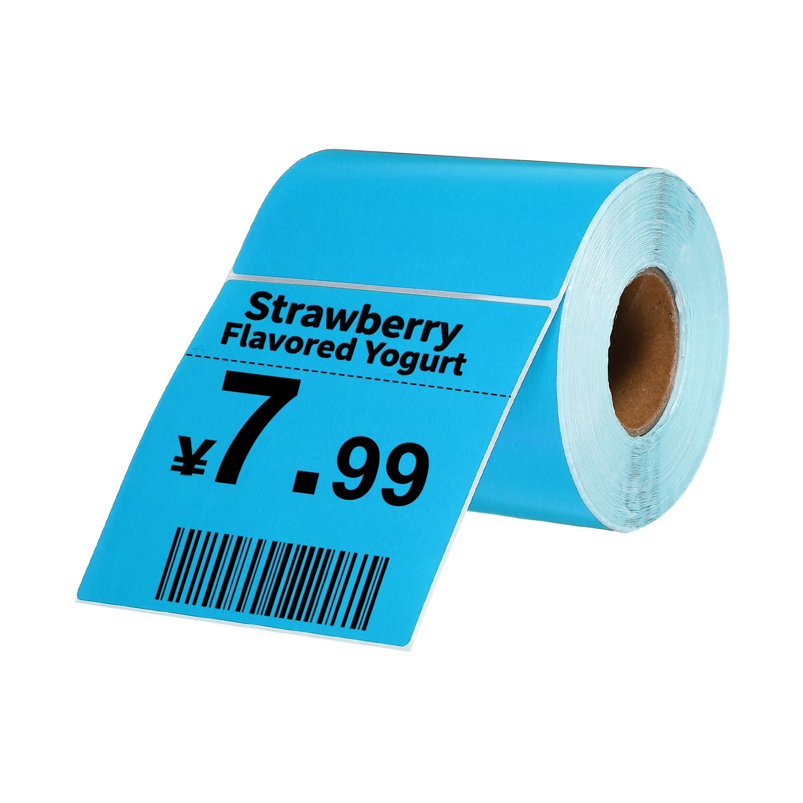 PATIKIL 500 Pcs Thermal Labels, 3.94x3.94 Inch Thermal Printer Labels Stickers Self Adhesive Tags Rectangle Paper Roll Small for Printer Shipping Label Mailing UPS Barcode Address, Blue