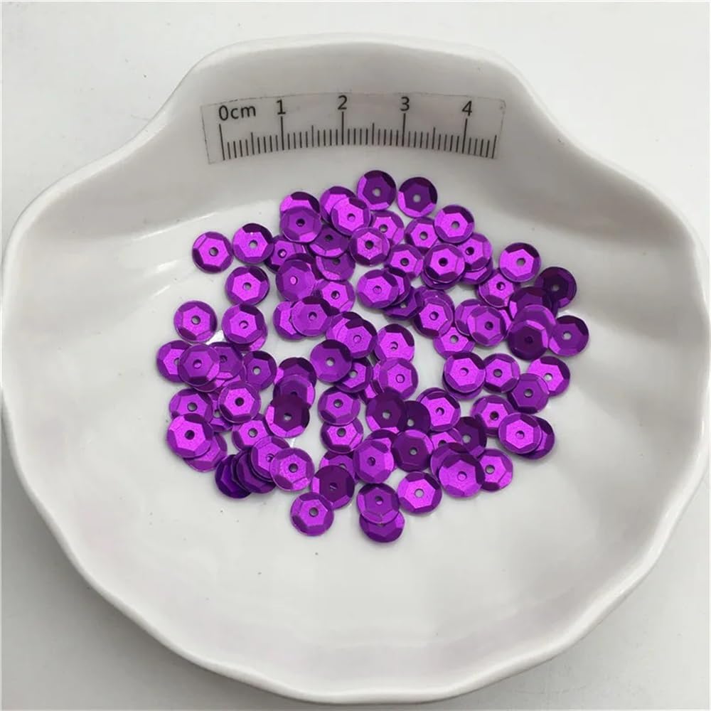 10g 3mm 4mm 6mm 10mm Silver-Base Cup Sequins Paillettes for Clothes Hat Shoes DIY Handmade Accessory(Purple,10g 4mm1500cs) โ image 1