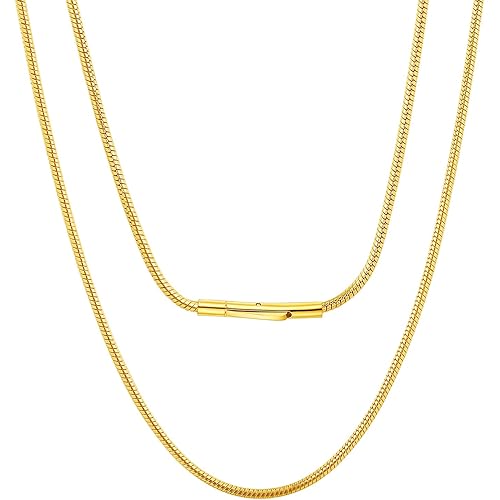 ChainsPro Men Waterproof Braided Leather Necklace Wax Rope Chain, Customize Available, 2/3mm Width, With Snap Clasp, 16”18" 20" 22" 24" 26" 28" 30"-Send Gift Box