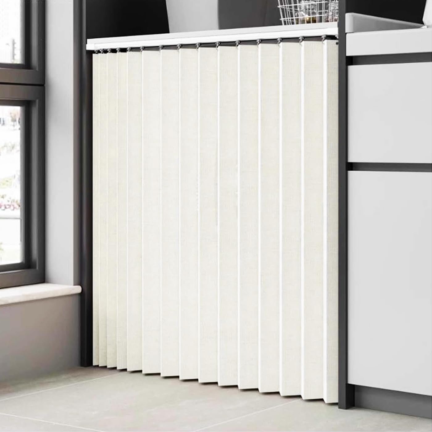 DSSHENGDS Customized multi-functional slide curtain, suitable for doorless cabinets, washing machines and wardrobes-White- W180cmxH100cm
