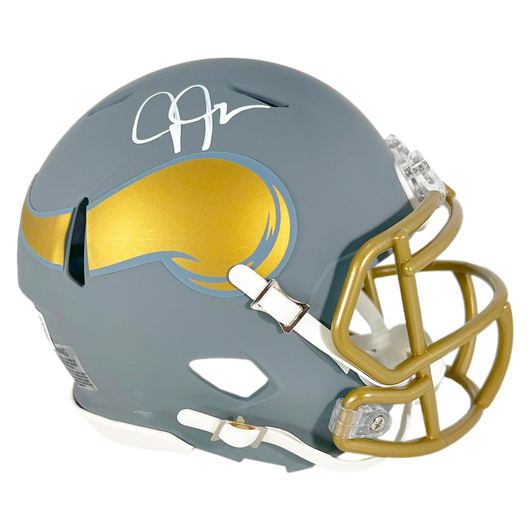 Amazon.com: Justin Jefferson Autographed Minnesota Vikings Football Mini Helmet
