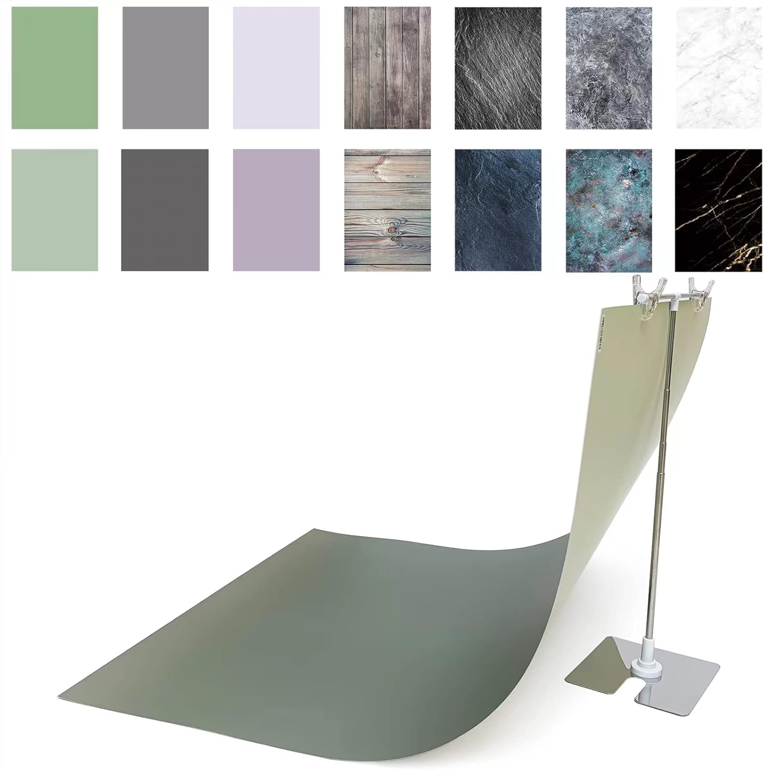 Exzycke 7PCS 14Patterns Photography Background Paper with Stand