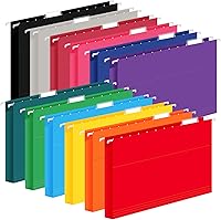 WEMEMORN 12 Pack Hanging File Folders Letter Size, 1/5-Cut Adjustable Tabs, 12 Colors - Organizer for Office Home Medical Charts Bulky Files