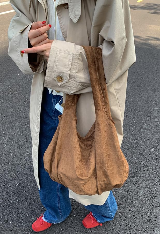 Slouchy Suede Hobo Bags for Women Large Shoulder Bag Handbags Chic Tote Purse Satchel for Travel Work2