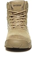Vista 7 de Eliogn Botas de entrenamiento para hombre, zapatos de senderismo, tácticas, militares, para combate, al aire libre, botas de trabajo