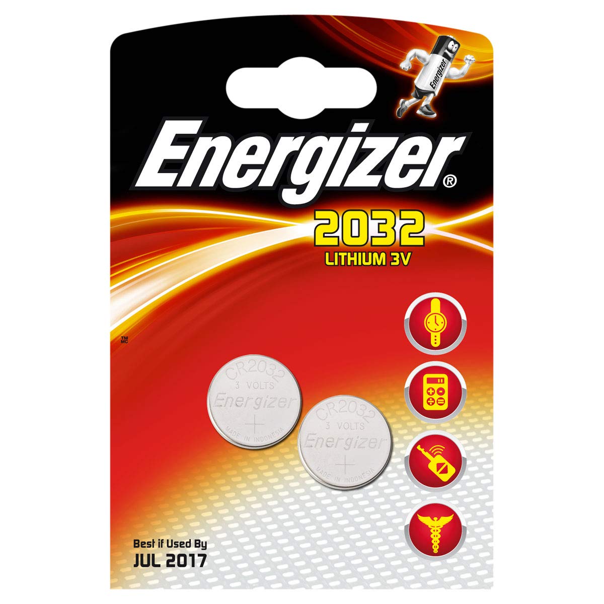 30 x Energizer CR2032 Coin Battery Batteries Lithium 3V for Watches Torches Keys