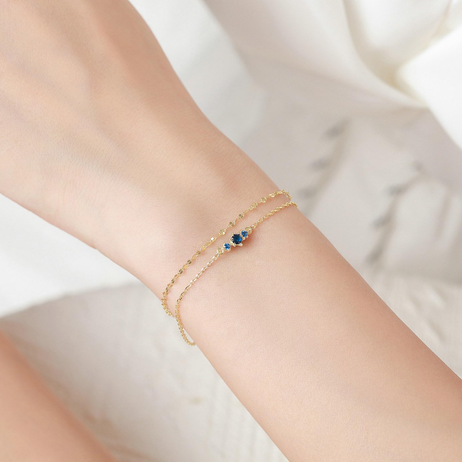 Pulsera de oro 750 585 375 para mujer, 21-23 cm