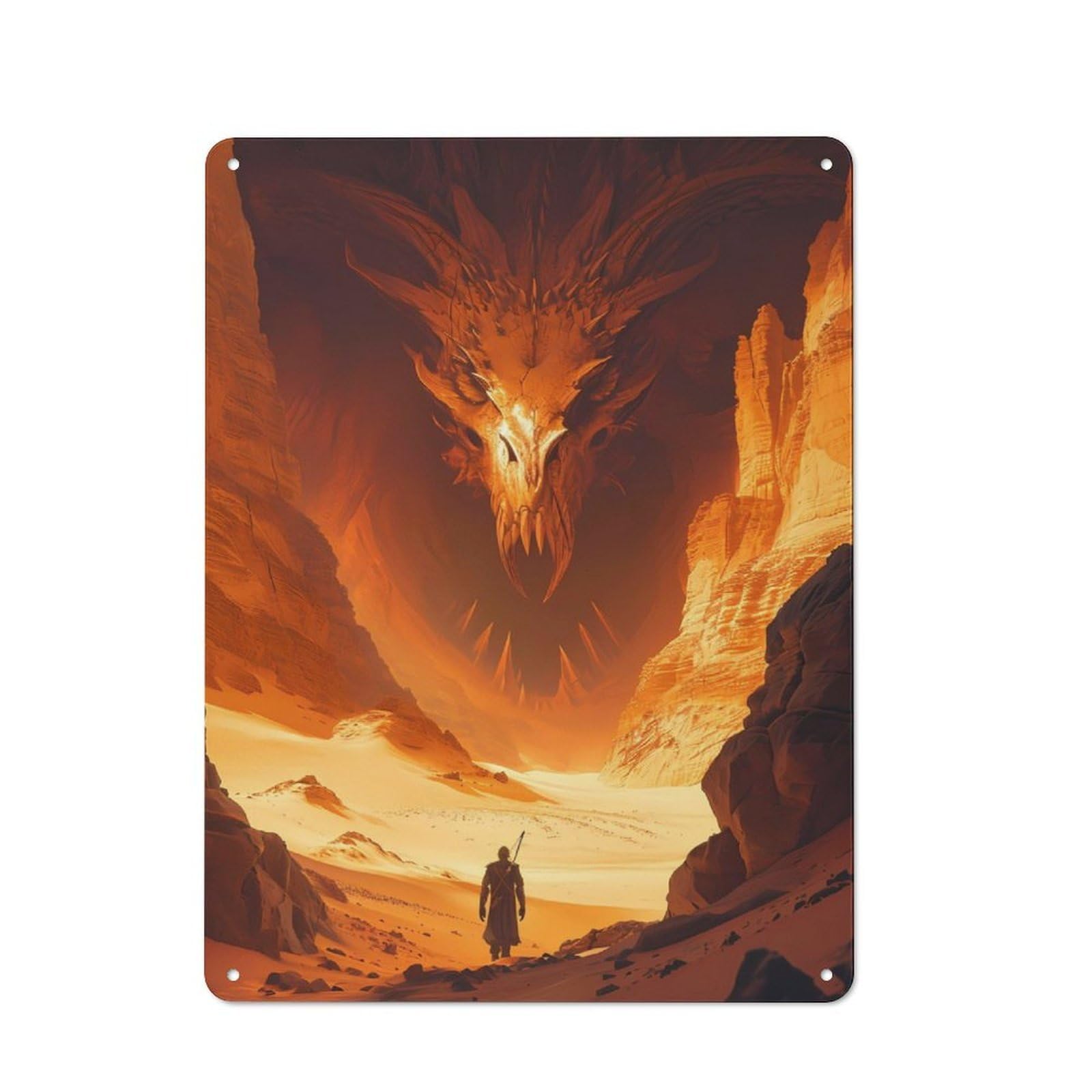 Junmoney Sand Dragon Gate Retro Metal Plaque 40X30cm Featuring Bistro Wall Plaque For Bakery, Diner, Cafe Or Family Room