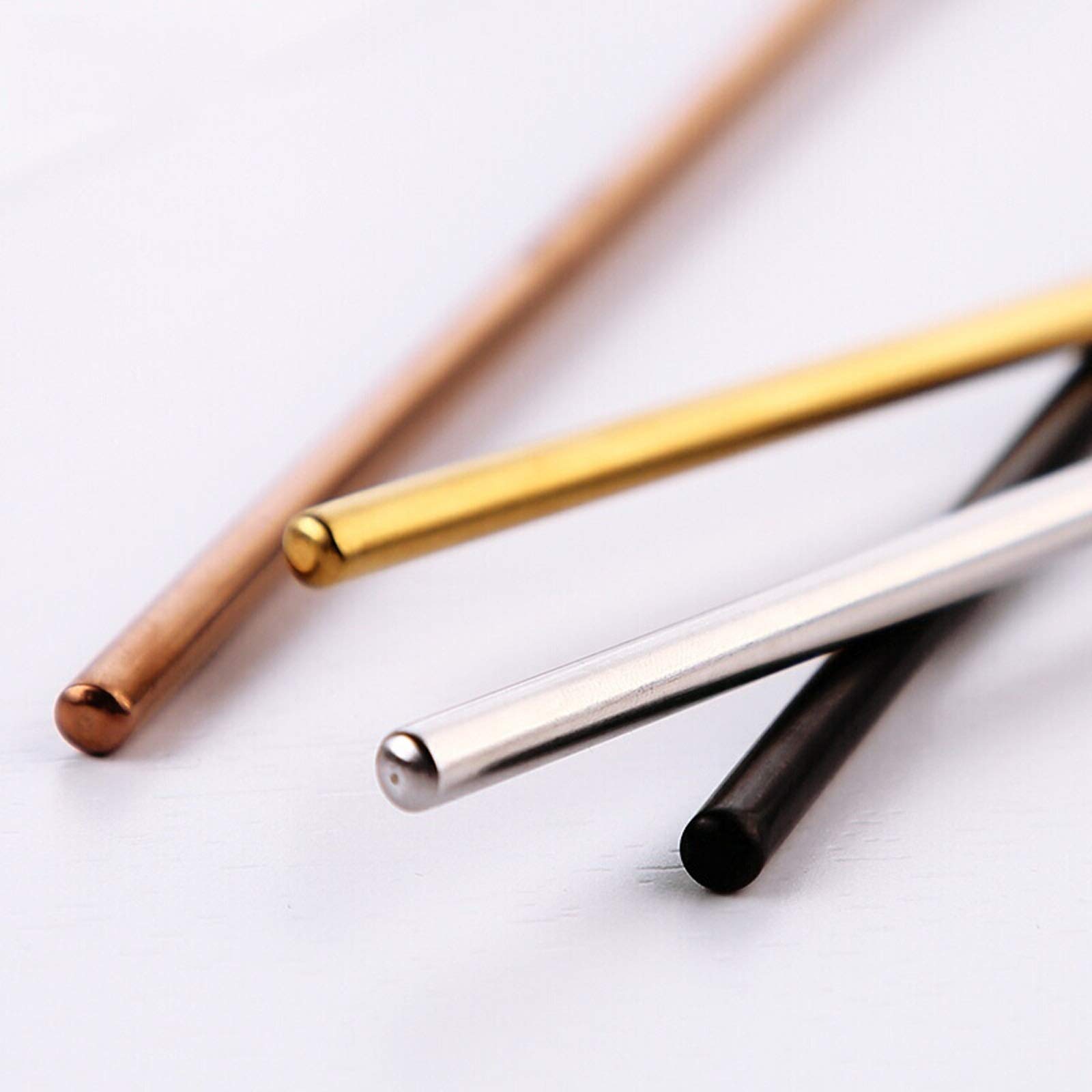 TOMYEUS Cucchiai Cinesi Barra da Stiro, cucchiai da Bar, 4 Pezzi Cocktail Agitatore 304 Cucchiaio da miscelazione in Acciaio Inox, for Barista o Uso Domestico (4 Colori) Cucchiai da minestra
