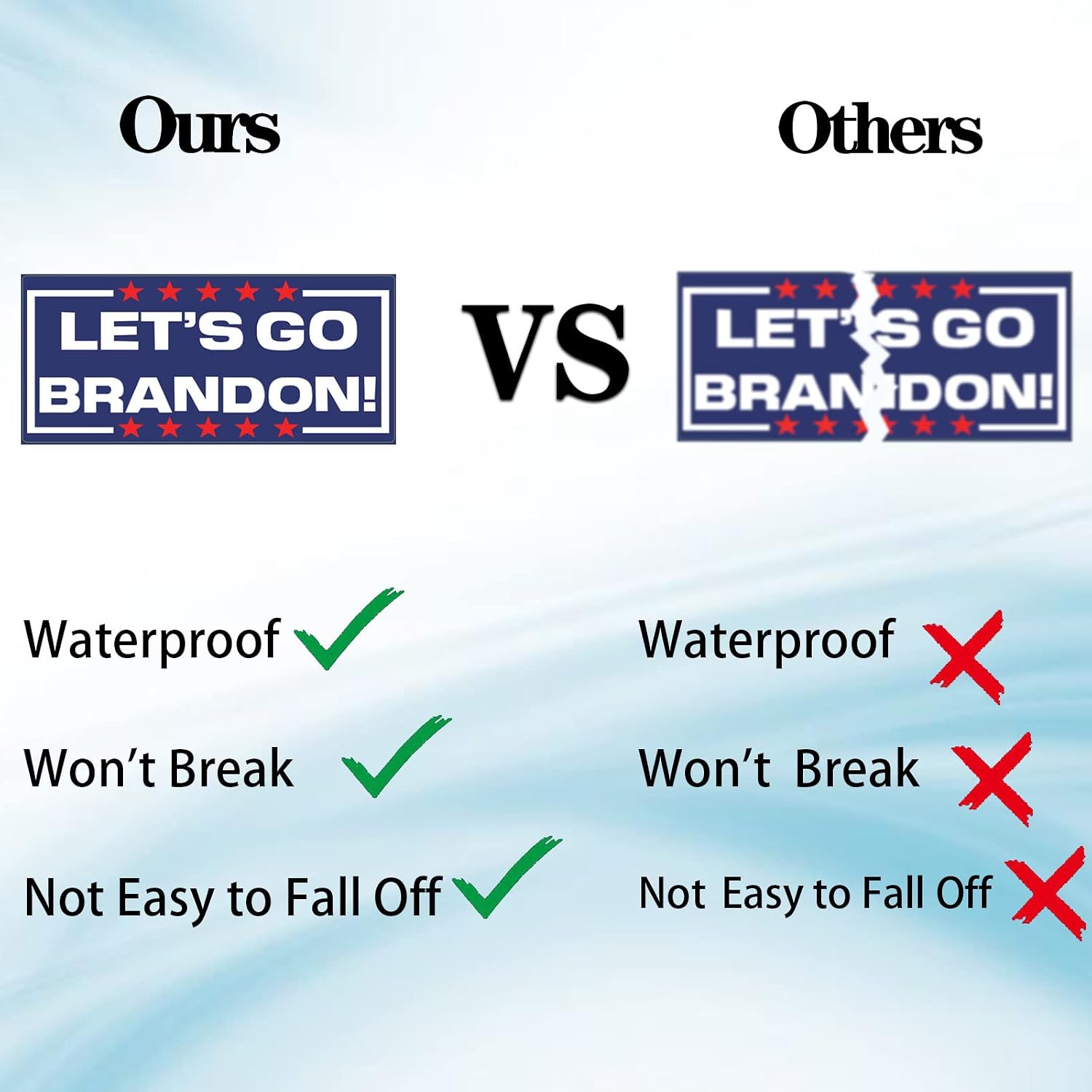 5 Pcs Lets Go Brandon Sticker, Waterproof Let's Go Brandon Bumper Stickers Decal - Funny Car Bumper Sticker, Fading-free F-J-B Sticker for Bumpers, Window, Tables, Skateboards, Laptop, Wall, shopping malls - 7 Inch x 3 Inch (5 Pack)