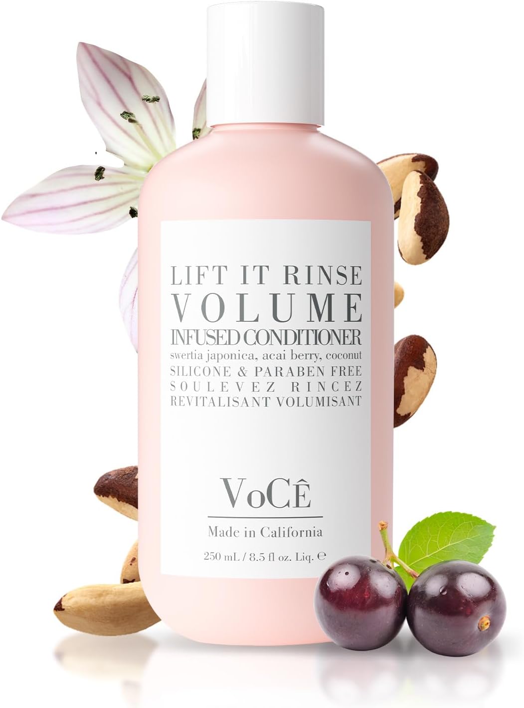 VoCÊ Natural Volume Conditioner for Fine to Medium Hair | Volume-Infused, Anti-Frizz, Shine Enhancing, Non-Toxic, Cruelty-Free, Vegan (8.5 oz | 250 ml) | Volume-Infused, Vegan, Non-Toxic