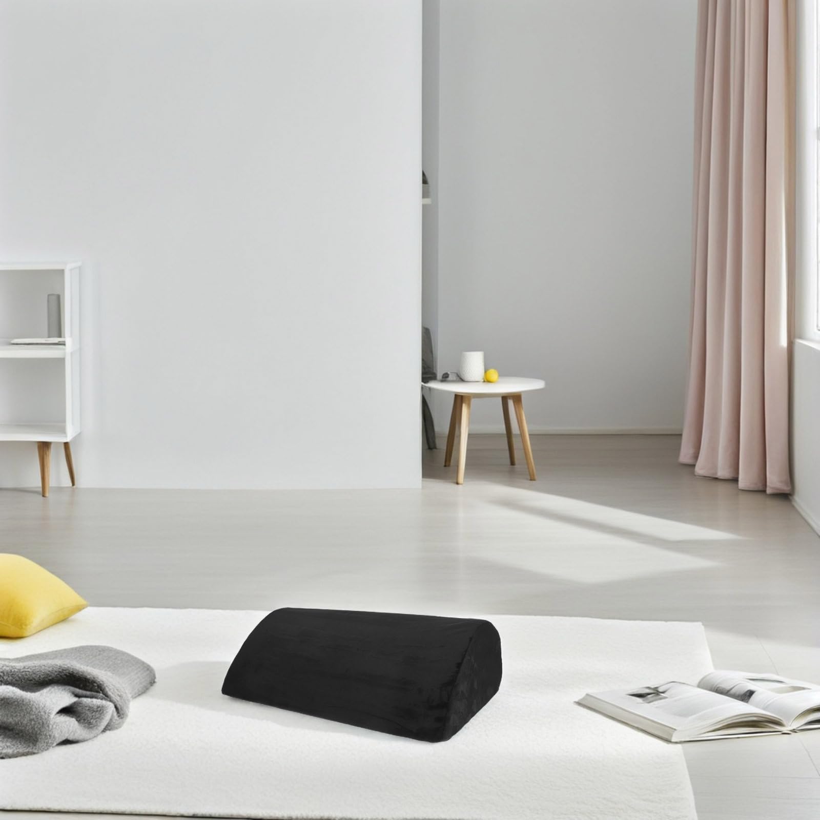 SHINEOFI Reposapiés Ergonómico de Espuma Viscoelástica con Asa, Soporte Estable y Funda Lavable para Uso en Casa y Oficina, Diseño Portátil Rectangular