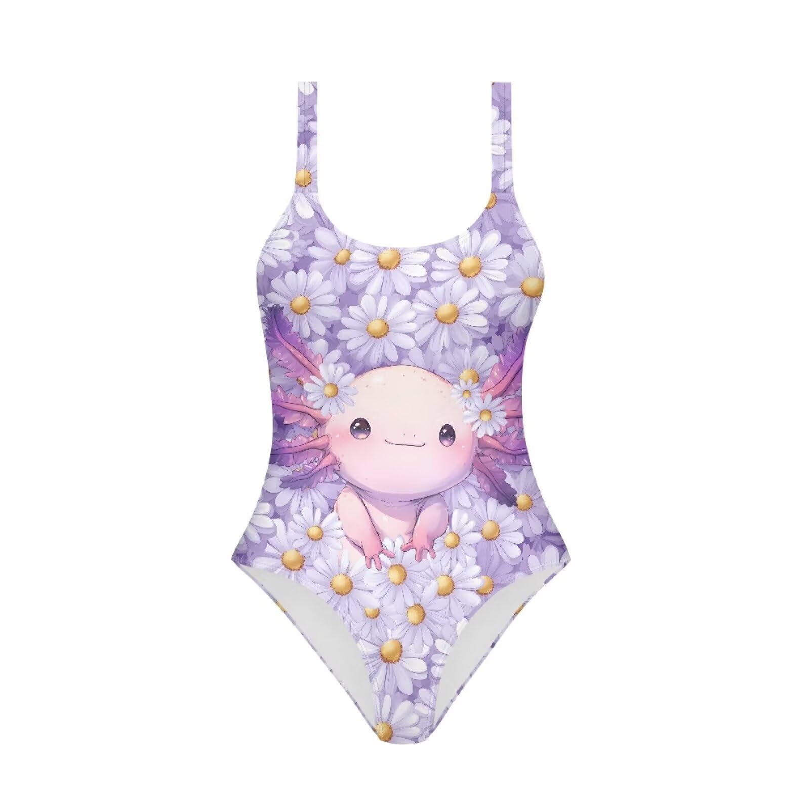 One Piece Bathing Suit for Teen Girls Comfy Crewneck Backless Bathing Suit