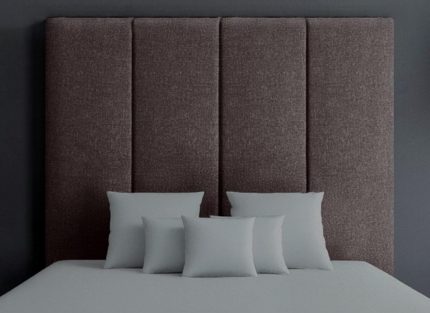 LUXURY TASSY HEADBOARD IN PLUSH FABRIC - STYLISH BED HEADBOARDS - 3FT SINGLE | 4FT6 DOUBLE | 5FT KING-SIZE | 6FT SUPER KING SIZE - 30" HEIGHT (STEEL, 5FT KING SIZE)
