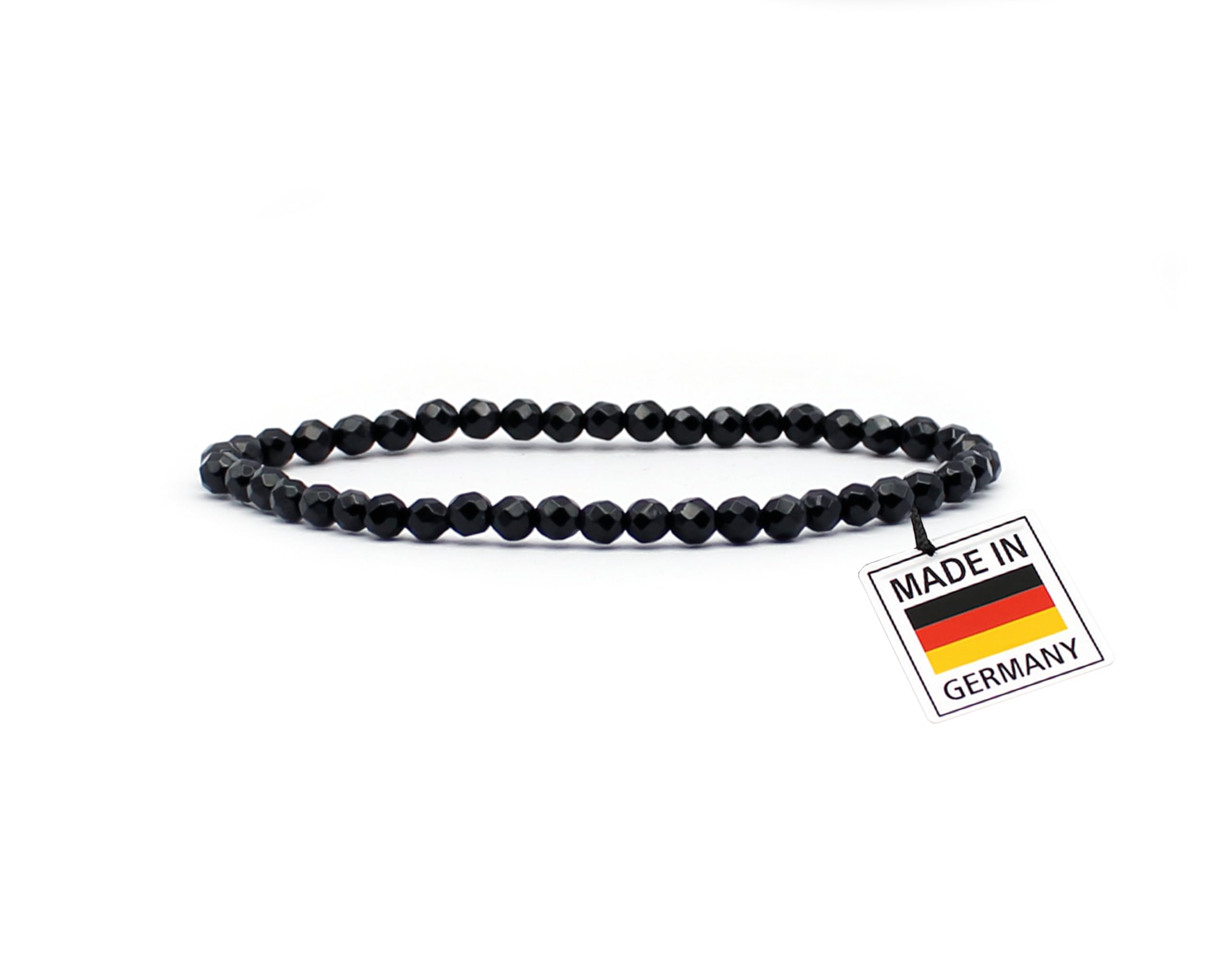 TIGER TREASURE Qualität, inspiriert seit 1890 Onyx Armband 8mm facettiert | Stärke und Schutz | Edelsteine aus Mexiko | Handgefertigtes Perlenarmband aus Deutschland | Schmuck für Damen & Herren