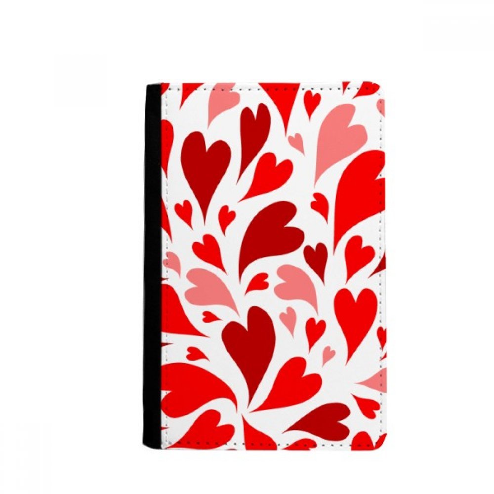 Red Pink Hearts Valentine Love Passport Holder Notecase Burse Wallet Cover Card Purse