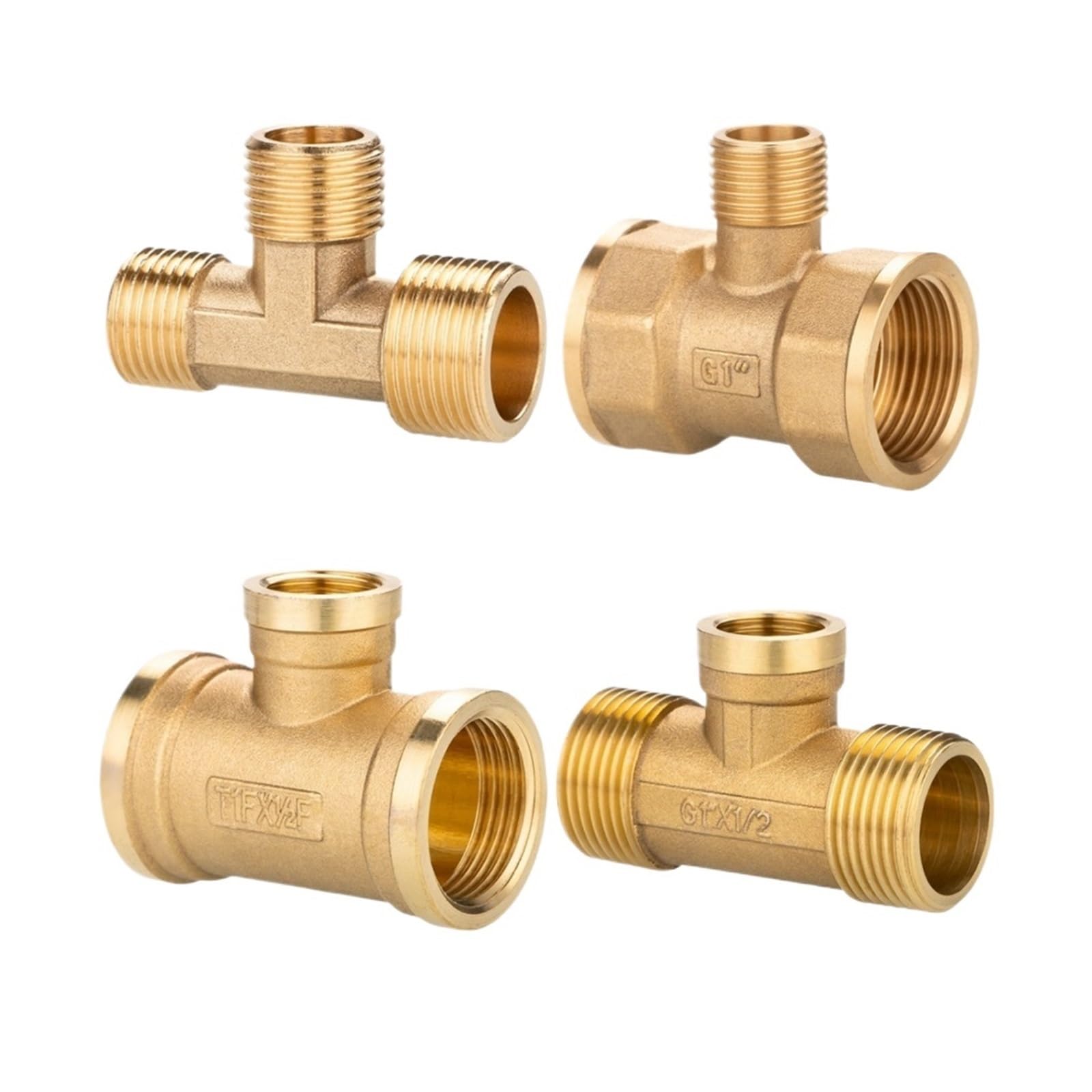 Trójnik redukcyjny gwint męski/żeński 1/2 "3/4" 1 "Adapter złączki rurowe miedziane złącze wody, oleju i gazu nawadnianie ogrodu(F1 - F1I2 - F1)