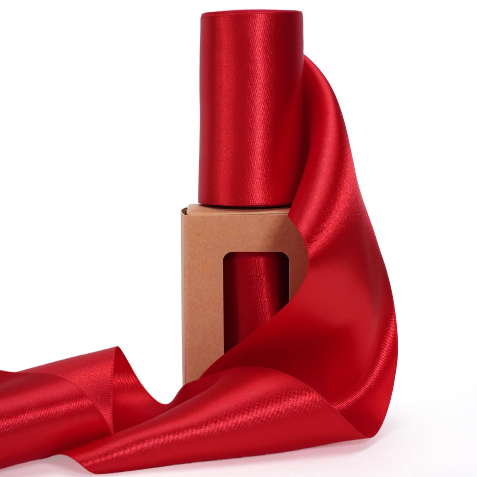 Photo 1 of LaRibbons Red Satin Ribbon 4" x 10 Yards