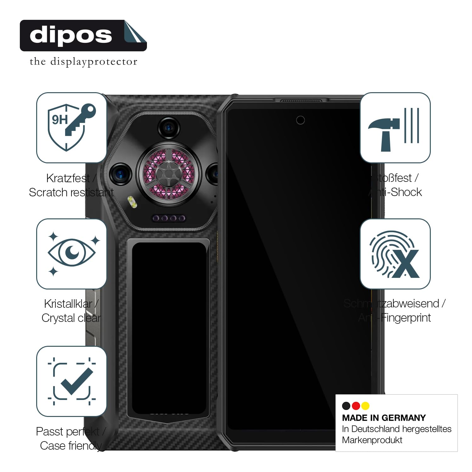 Pellicola Protettiva Antiriflesso Dipos Per Ulefone Armor 9 - Opaca, Anti-impronta, Made In Germany, Taglio Laser - 3