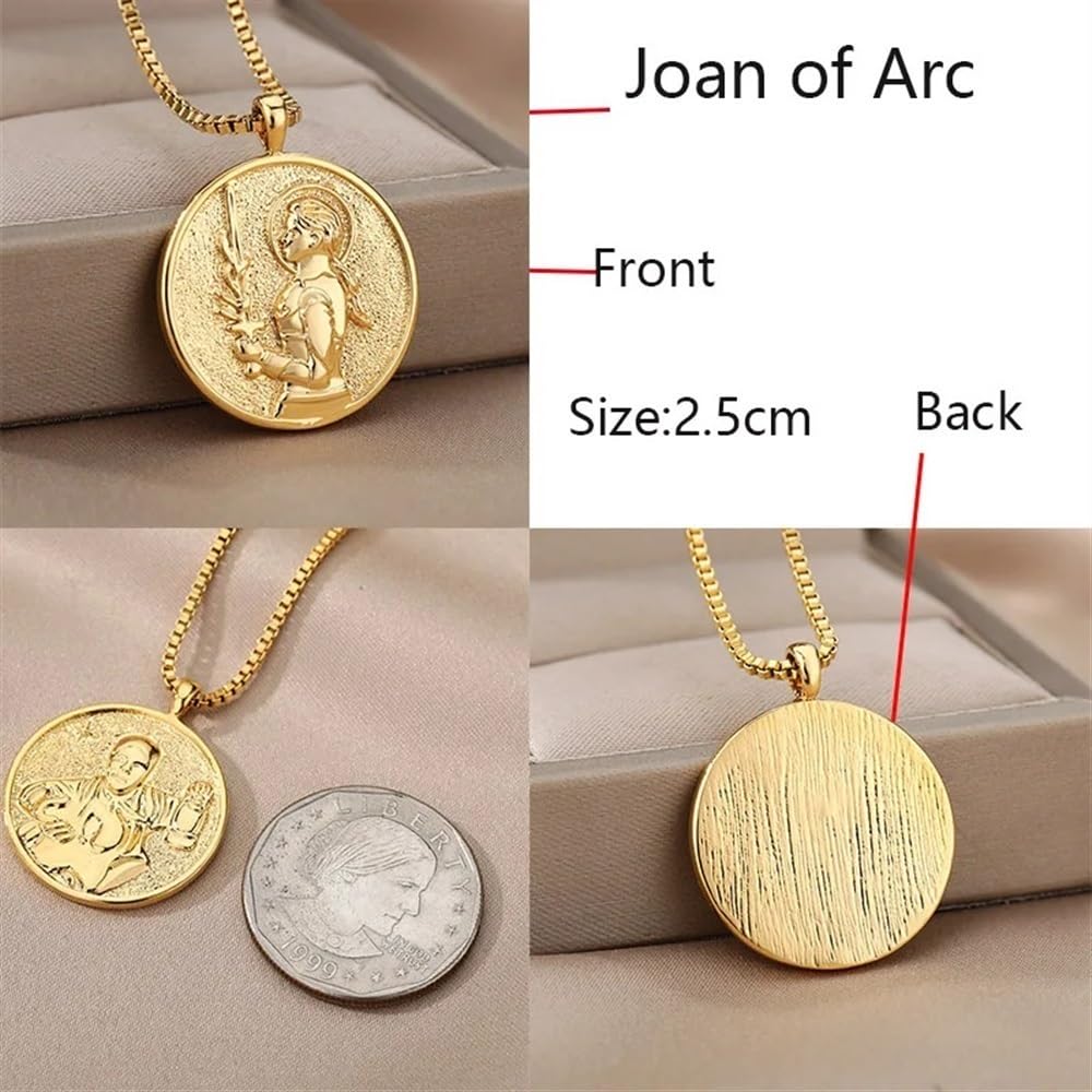18 Karat Vergoldete Halskette Medaille Medaillon Königin Halskette