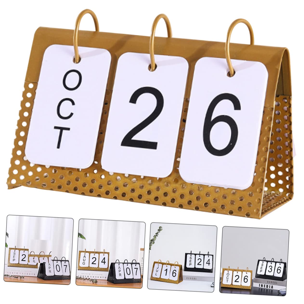 SEWACC 4stücke Tischkalender Metall Stilvoller -kalender Für Schreibtisch Zeitloses Design Für Büro Und Zuhause Monats Und Tagesübersicht Robust Und Elegant Als Fotodeko