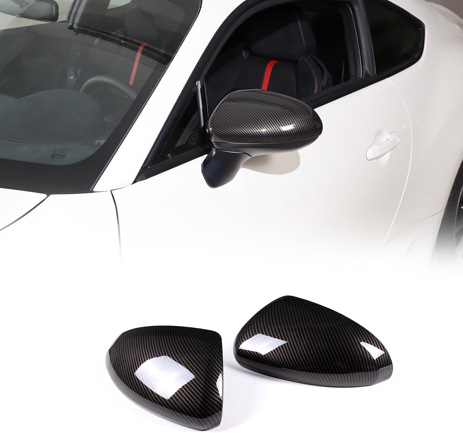 Car Side Mirror Cover Trim Compatible with Toyot@ 86 GR86 2022 Subaru BRZ ZD8 2022 ABS 2PCS Rear View Mirror Protection Cap Cover Accessories (ABS Carbon)