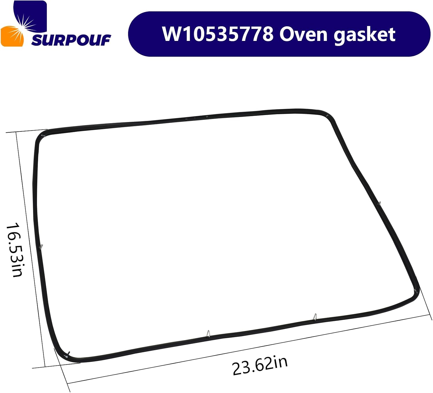 W10535778 Range Oven Door Seal Fits for Whirlpool W10535778 Oven Gasket Replacement 3449335 AP6022735 EAP1175607