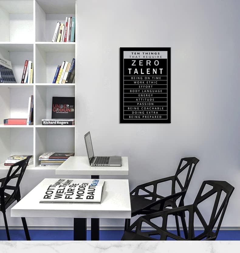Miniatura 2 de WYJZDZQ8 Pósteres inspiradores en lienzo motivacional, arte de pared, diseño de diez cosas que requieren cero talento, cuadro moderno para la