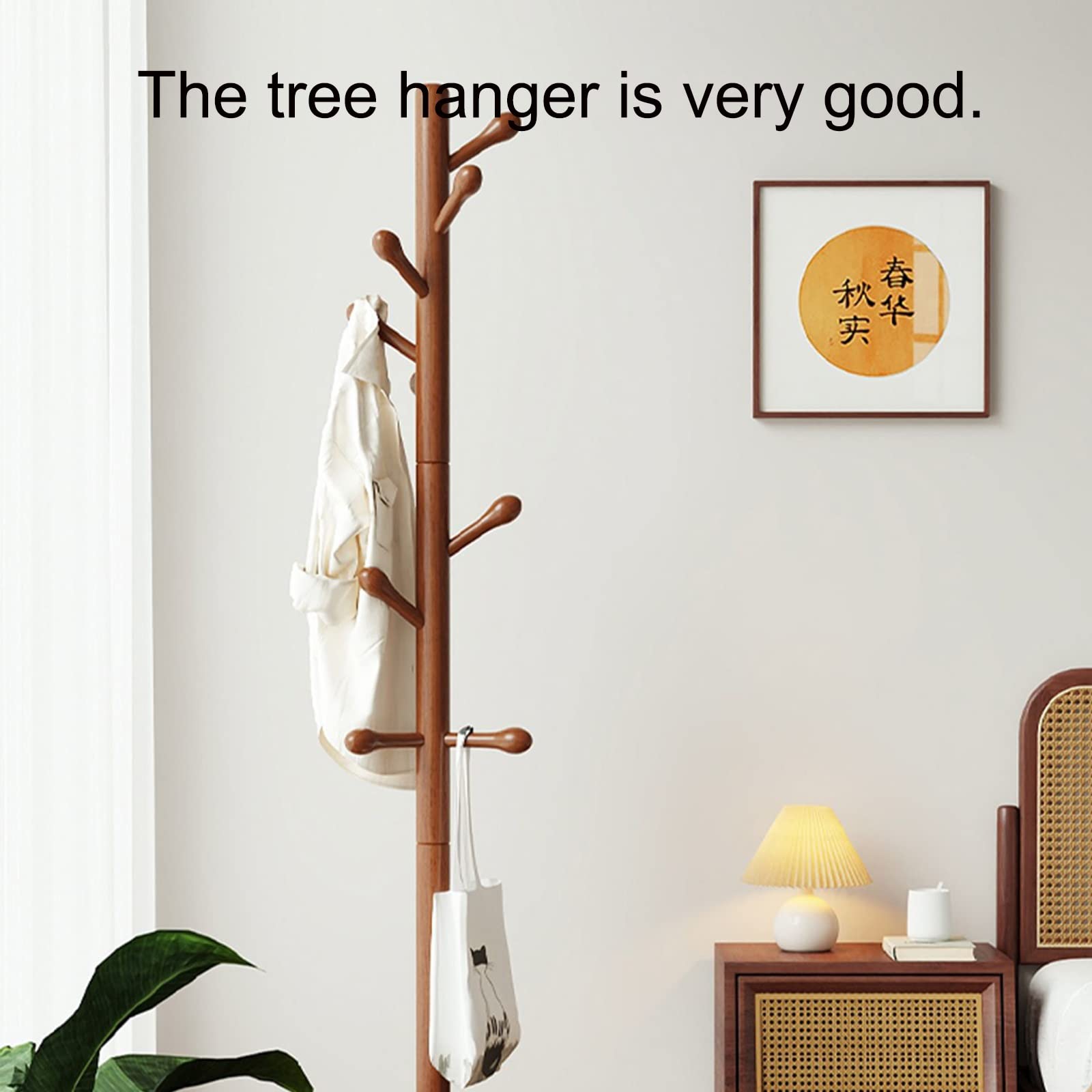 SAeWare Appendiabiti indipendente, appendiabiti da pavimento per camera da letto, solido da appendere, soddisfa le esigenze quotidiane di stoccaggio dei vestiti invernali che non cadono, giallo