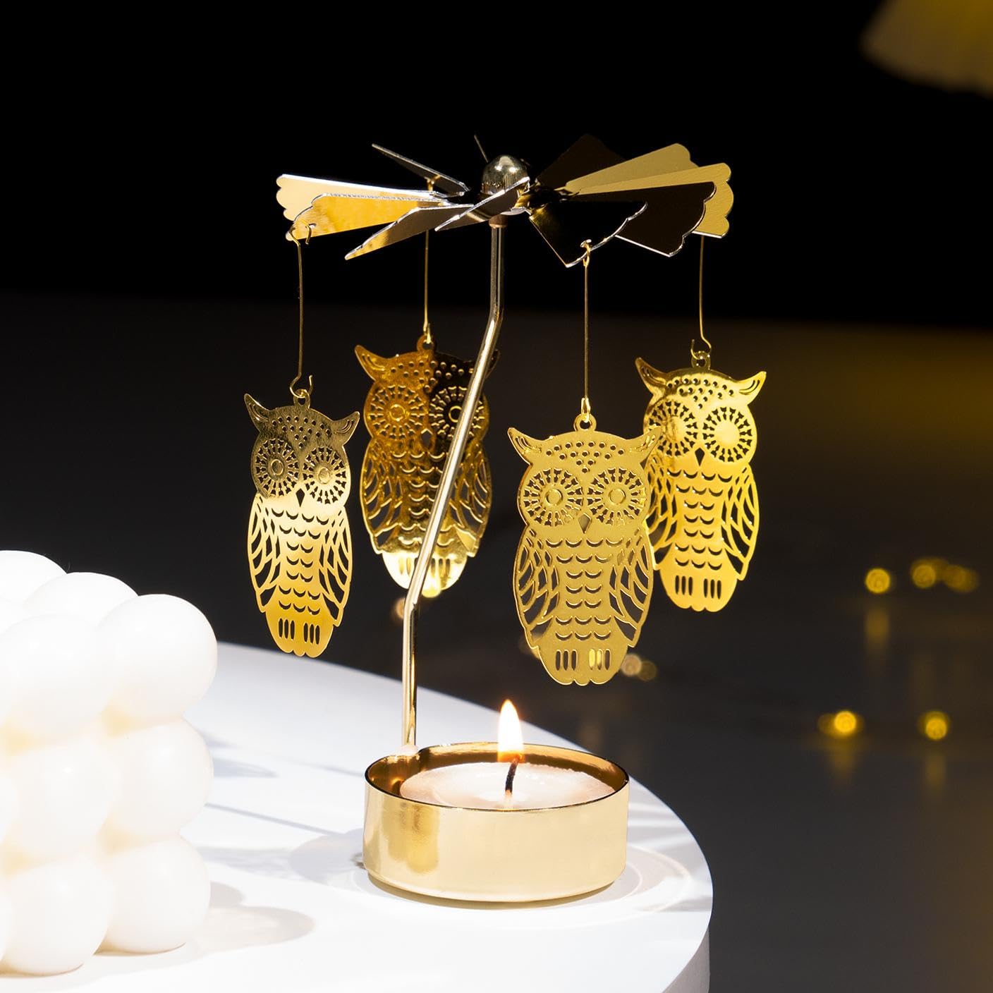 Porte-bougies, set de 2 plateaux de bougies parfumées pour la décoration de mariage (noir