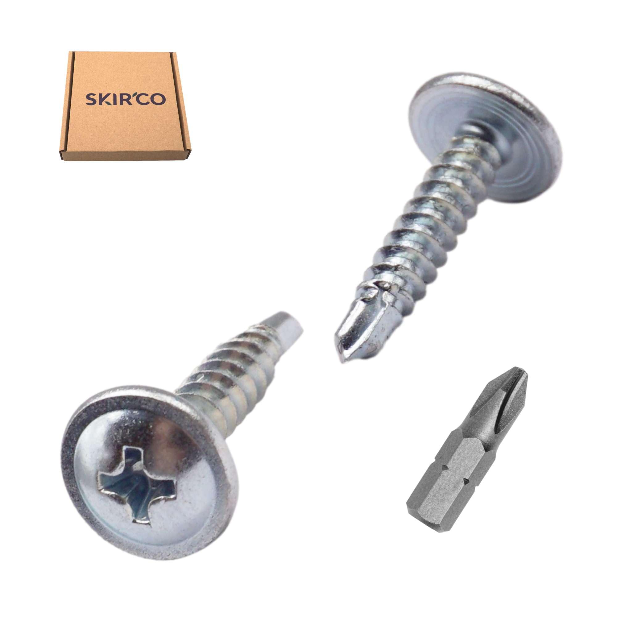SKIR'CO (50 pcs) Zinc Plated Self-Drilling Screws 3.9 x 19 mm, Sheet Metal Screws, DIN 7504 T, PH Modified Truss Head Screws - Image 2