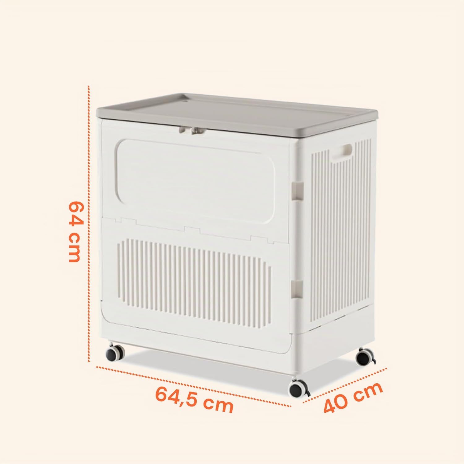 Avilia – Cesto Portabiancheria 123L con Coperchio e Ruote, Struttura Verticale Salvaspazio per Cesta Panni Sporchi, Facile da Spostare e Pulire
