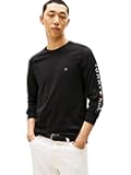 Men's Long Sleeve Cotton Graphic T-Shirts with Embroidered Logo