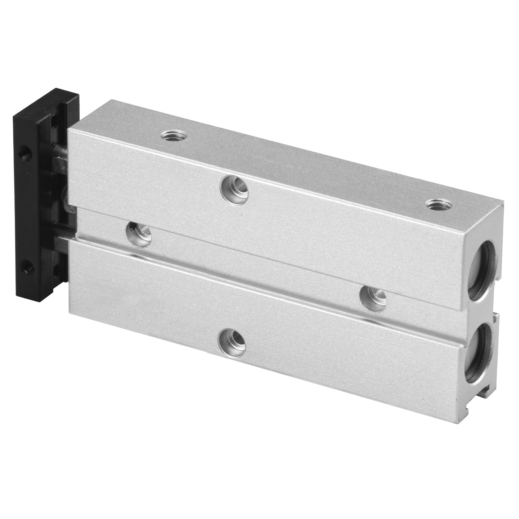 Heschen Cilindro neumático de doble acción TN10-10, orificio 10 mm, aluminio, doble varilla, con imán, carrera 40 mm