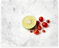 Pracfit Carrara White Marble Cutting Board 12x16 - Durable Italian Stone Pastry Board for Baking, Cheese & Charcuterie