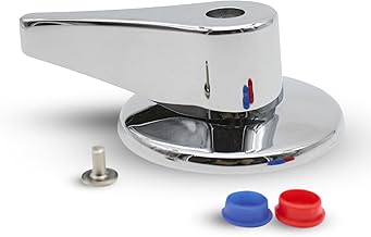DOJA Barcelona | Faucet Trim | Pack 1 | Water Tap Cover | Ø69x54mm | Polished Chrome Zamak | Lever and Ceiling Light | for Shower Pool, Recessed Wall Tap