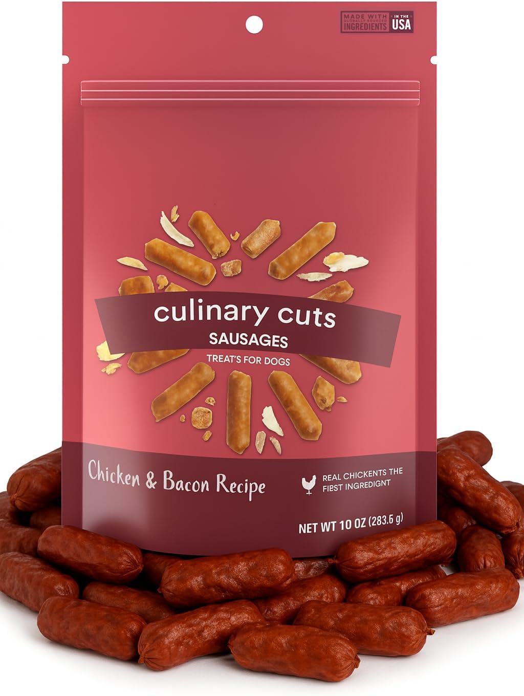 Chicken Jerky Dog Treats Made in USA Culinary Cuts - Soft Chewy High Protein Grain Free Dog Jerky Treats Real Chicken All Natural - Training Treats for Small Medium Large Dogs - 16oz