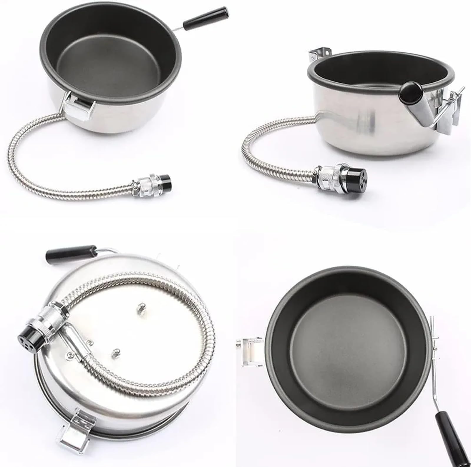 Heissluft Popcornmaschine Zubehör, 230g Popcorntopf, Elektrische Handgekurbelte Popcorn-Herstellerteile ​Topf, Anti-Scorch-Pfanne Einfach zu Säubern, für Mais, Snack(A,3 holes-15mm)