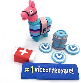 7Pcs Handmade Battle Royale Video Game Cake Topper Llama Cake Decoration For Birthday Party Game Party Birthday Cake Toppe...