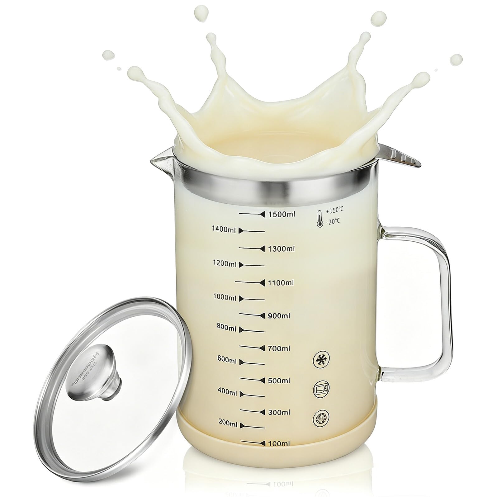 Pot de filtration passoire à thé en verre 1500ml pour infusions quotidiennes