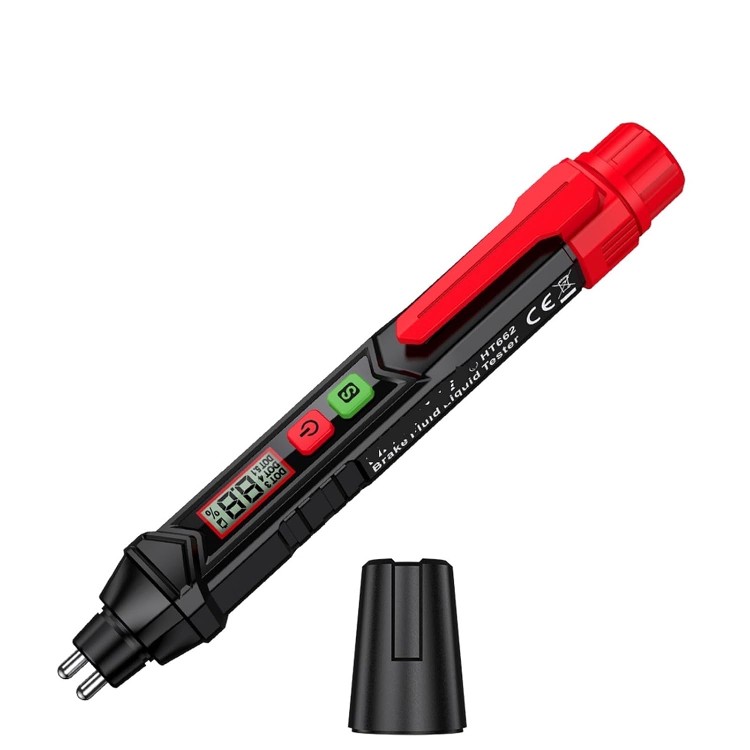 Moisture Meter Car Brake Fluid Moisture Meter Liquid Oil Tester Analyzer for DOT3/DOT4/DOT5.1 Brake Oil Quality Check Pen Sound Light Alarm