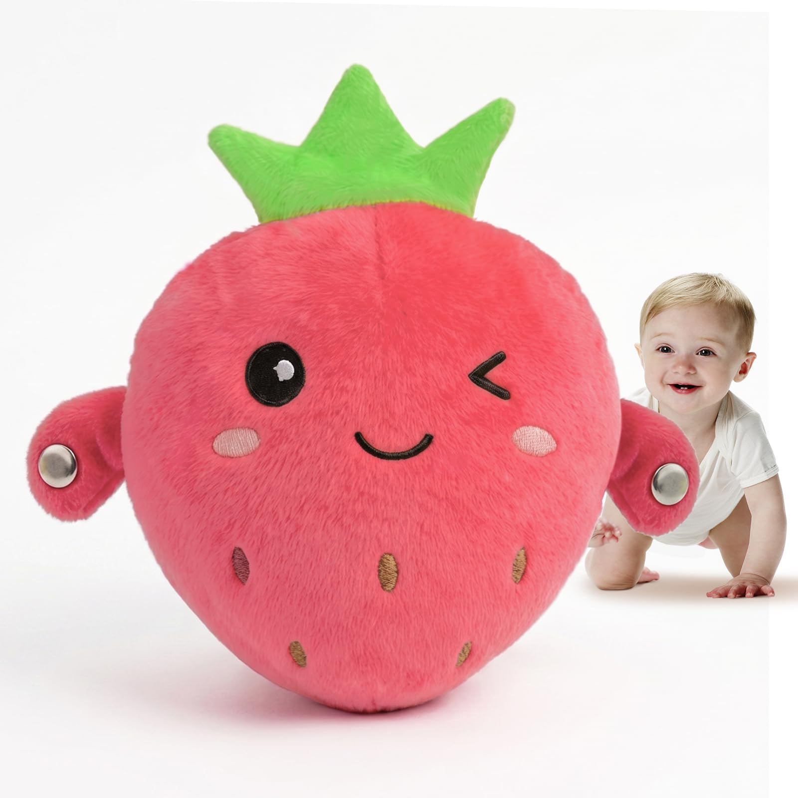 FOKA MAT Interactive Music Plush Toy, Strawberry