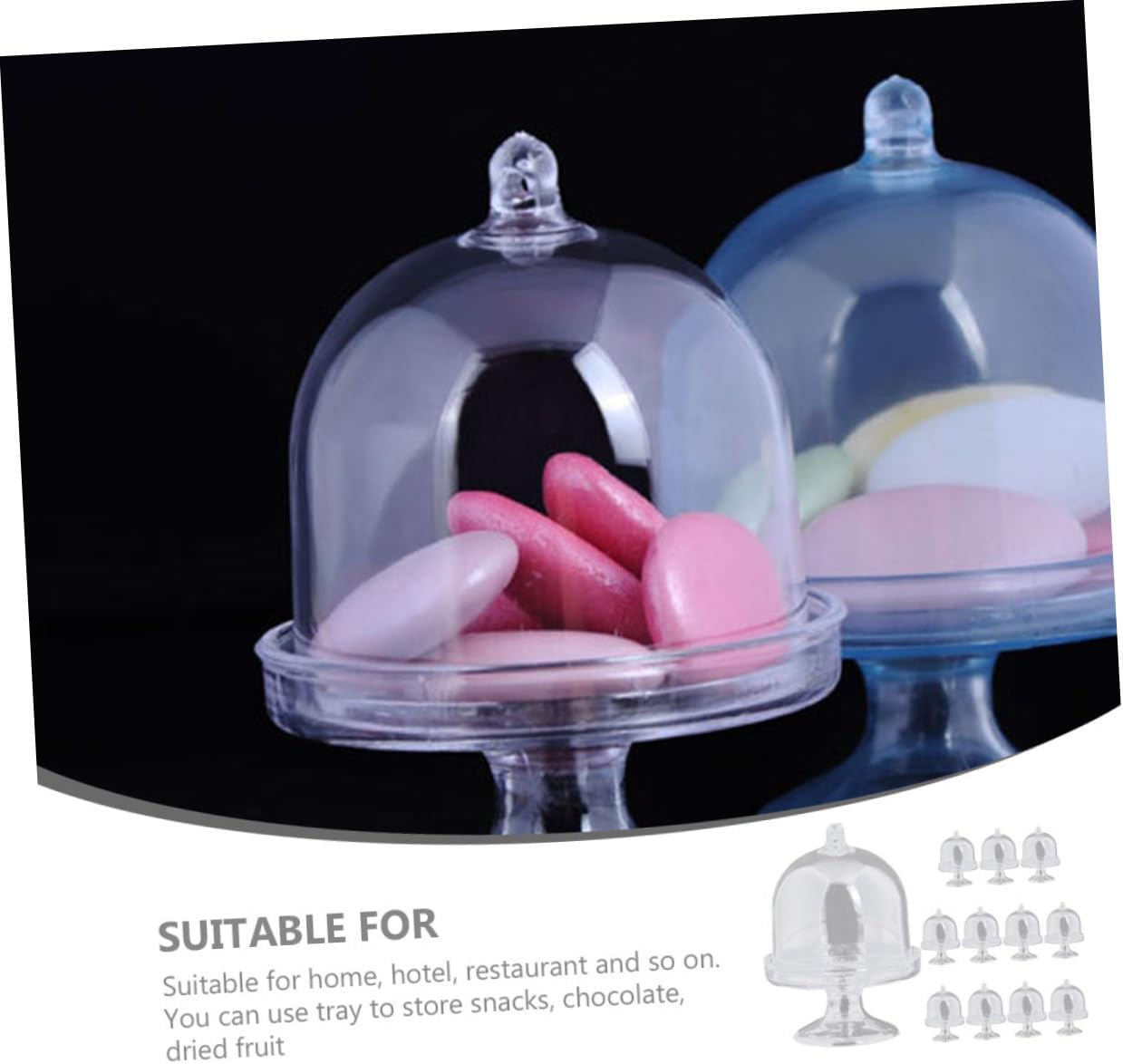 Alasum Candy Holder with Dome 12pcs Plastic for Wedding Xmas Receptions